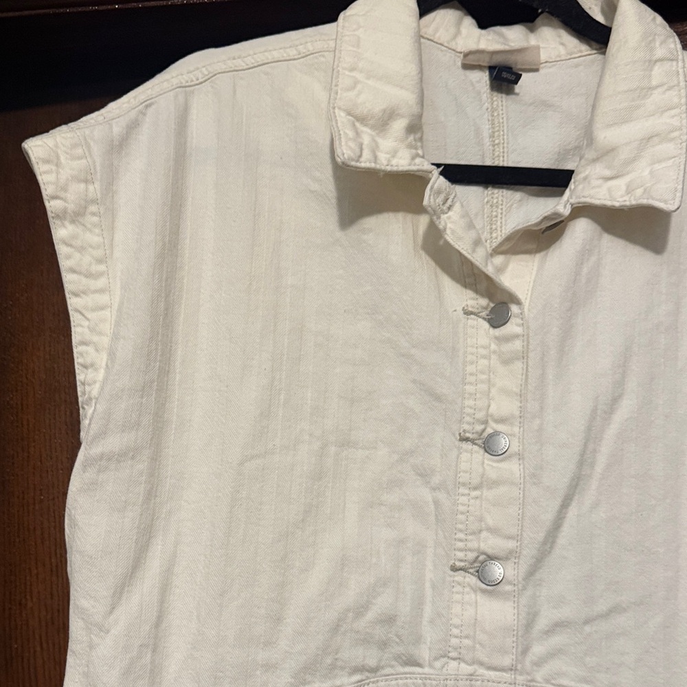 Universal Thread White Button-Down Dress - image 3